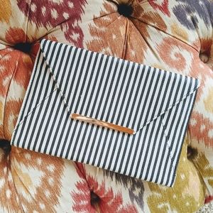 Striped Just Fab Clutch